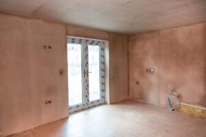Large room with new plastering and skimming