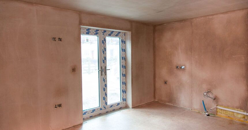 Large room with new plastering and skimming