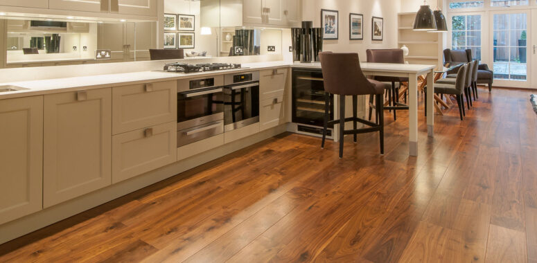 Professionally fitted wood floor in modern house