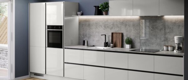 fitted kitchen grey gloss